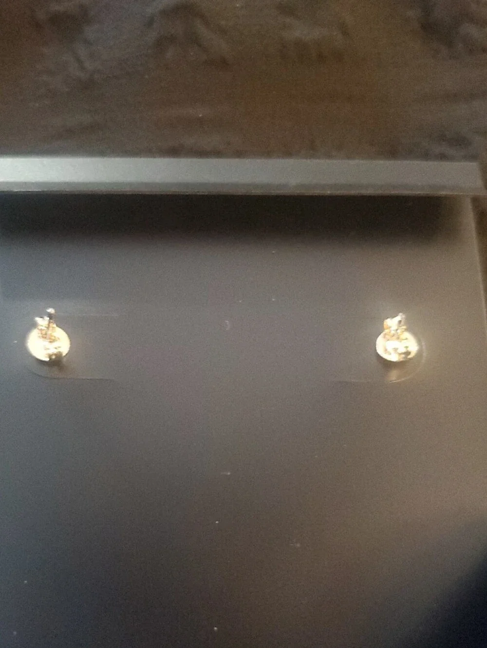 Coach Gold-Tone Pink Heart Drop Earrings with Crystal Studs - Picture 3 of 8